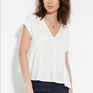 Forever 21 Contemporary Chiffon-Panel Top